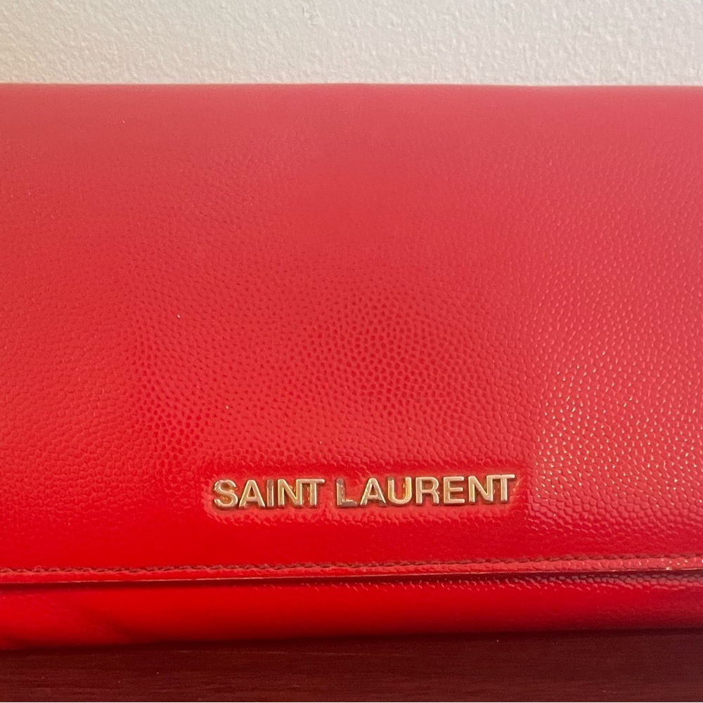 SAINT LAURENT Red Wallet. EUC - Picture 2 of 3